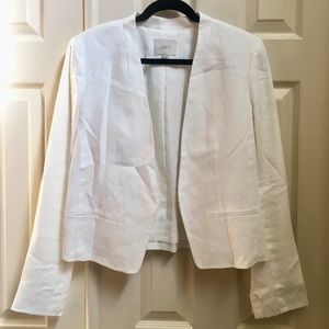 Ann Taylor Loft white linen jacket